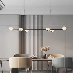 Chandelier Glass Ball Black 6 Heads Dining Room