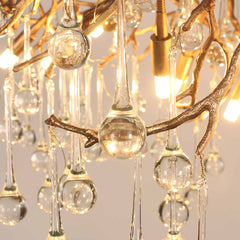 Chandelier Glass Brass Water Drop
