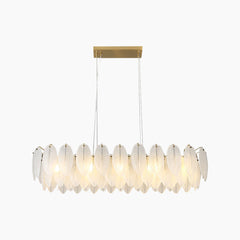 Chandelier Glass Feather Rectangular