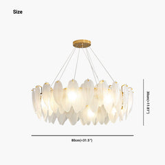 Chandelier Glass Feather Round Size