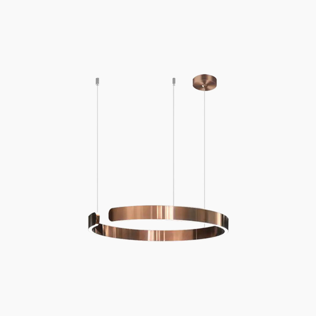 Kroonluchter Hangend Rond 1 Ring Rosé Goud