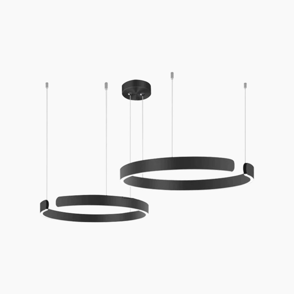 Chandelier Hanging Circular 2 Ring Black