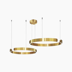 Chandelier Hanging Circular 2 Ring Gold