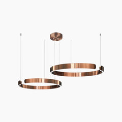Chandelier Hanging Circular 2 Ring Rose Gold