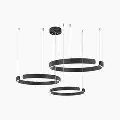 Chandelier Hanging Circular 3 Ring Black