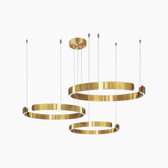 Chandelier Hanging Circular 3 Ring Gold