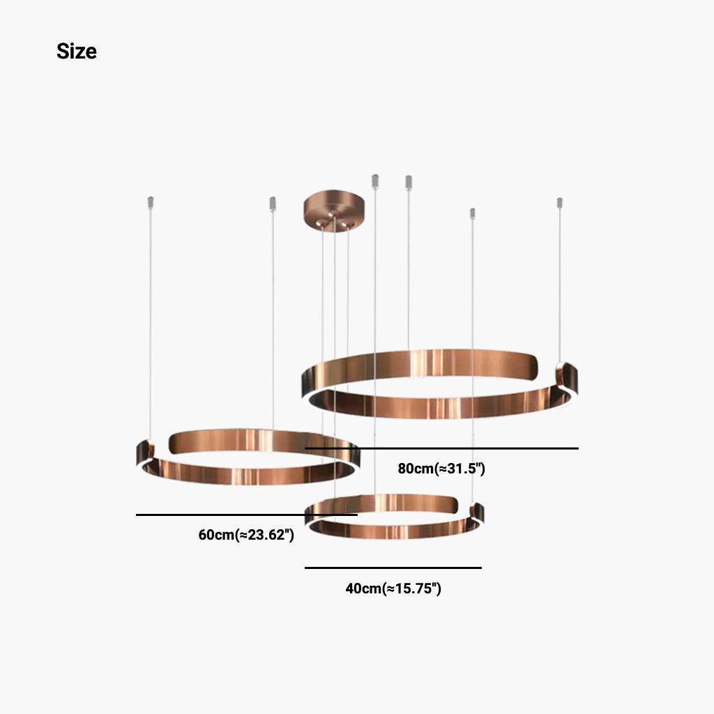 Chandelier Hanging Circular 3 Ring Size