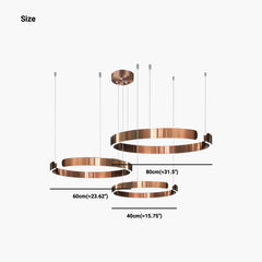 Chandelier Hanging Circular 3 Ring Size