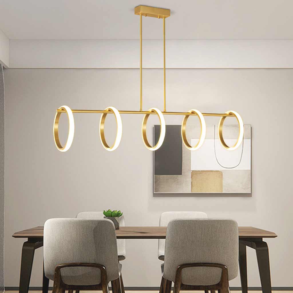 Chandelier Hanging Pendant Light Unique Elegant Brass Dining Room
