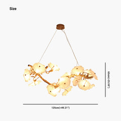 Chandelier High Brass Branch Lotus Size