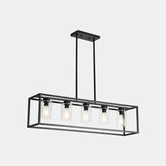 Chandelier Industrial Farmhouse Linear Rectangle