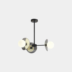 Chandelier Italian Black Copper Glass Globe 3 Lights