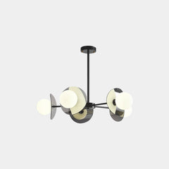Chandelier Italian Black Copper Glass Globe 5 Lights