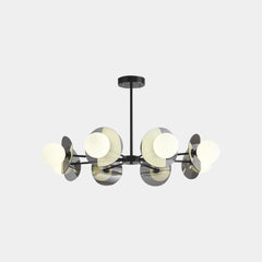Chandelier Italian Black Copper Glass Globe 8 Lights