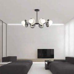 Chandelier Italian Black Copper Glass Globe Living Room
