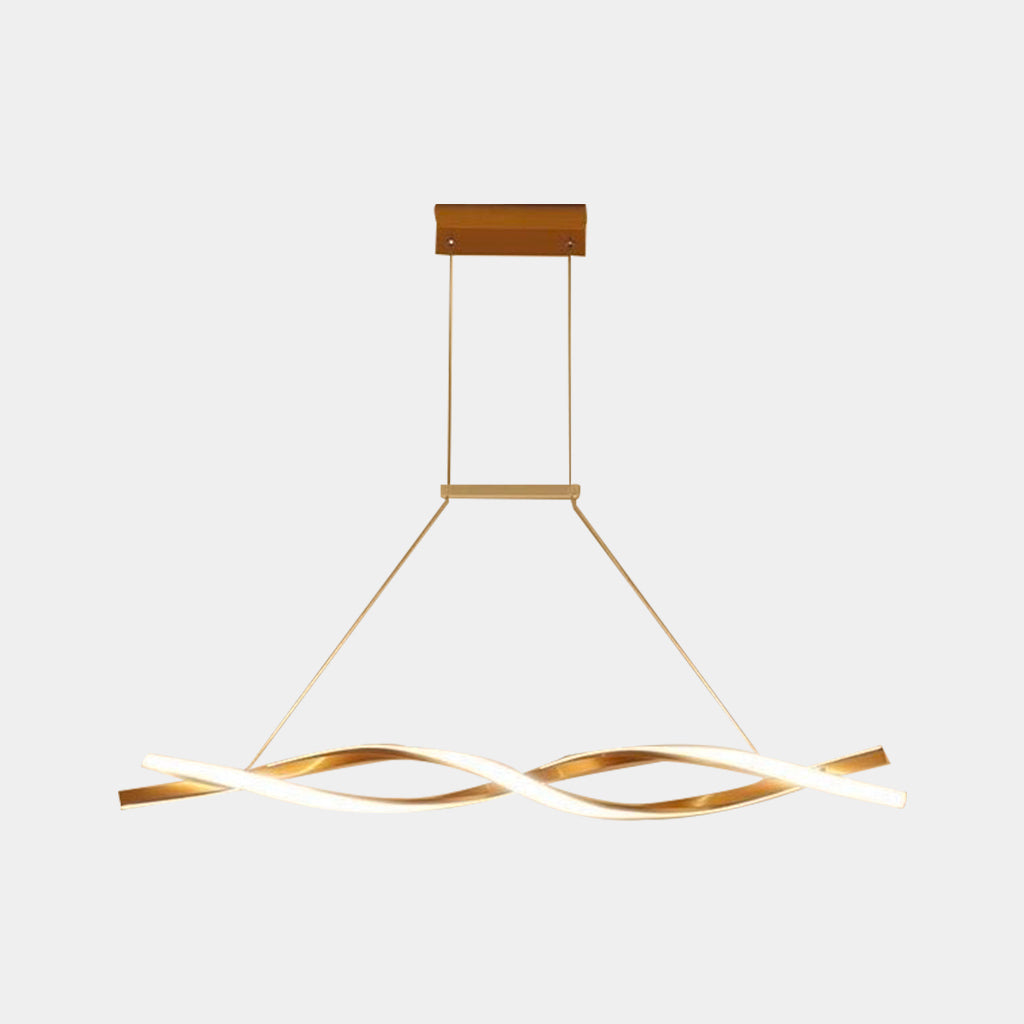 Chandelier LED Exquisite Curved Wavy Gold