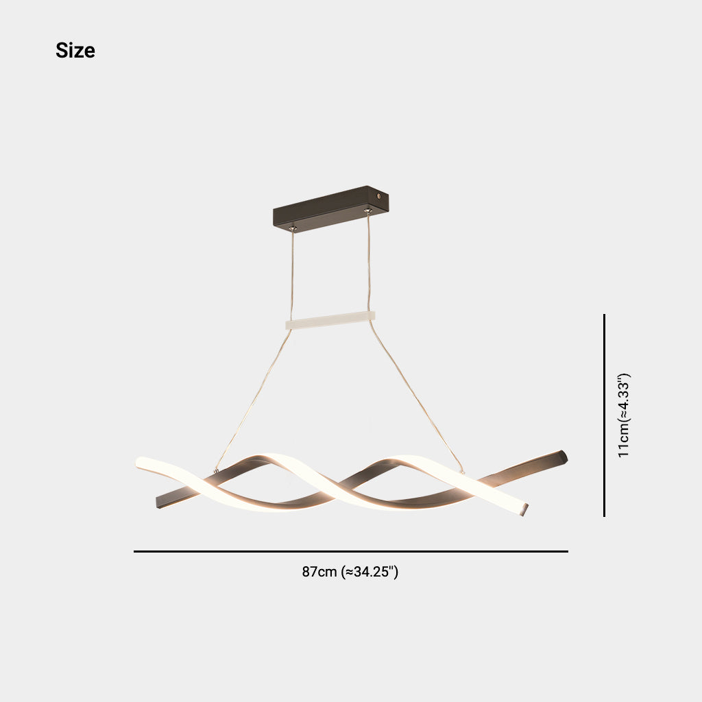 Chandelier LED Exquisite Curved Wavy Size