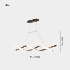 Chandelier LED Exquisite Curved Wavy Size