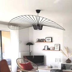 Chandelier Large Retro Vertigo Straw Hat Living Room