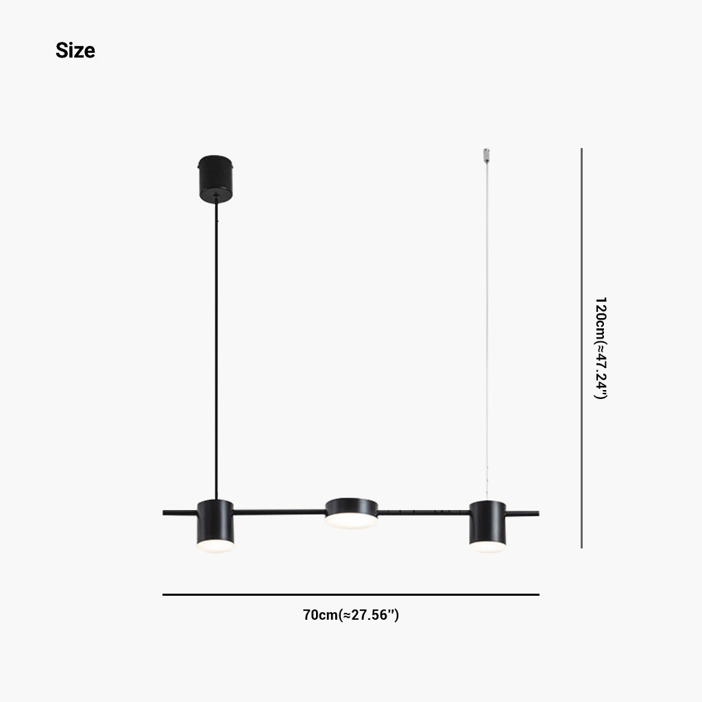 Chandelier Linear 3 Light Black Size