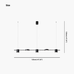 Chandelier Linear 5 Light Black Size
