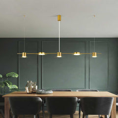 Chandelier Linear 5 Light Gold Dining Room