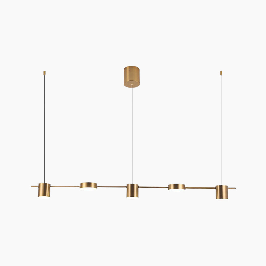Chandelier Linear 5 Light Gold
