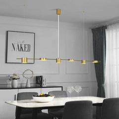 Chandelier Linear 6 Light Gold Dining Table