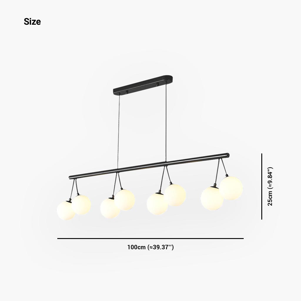 Chandelier Linear Glass Ball Cherry Size