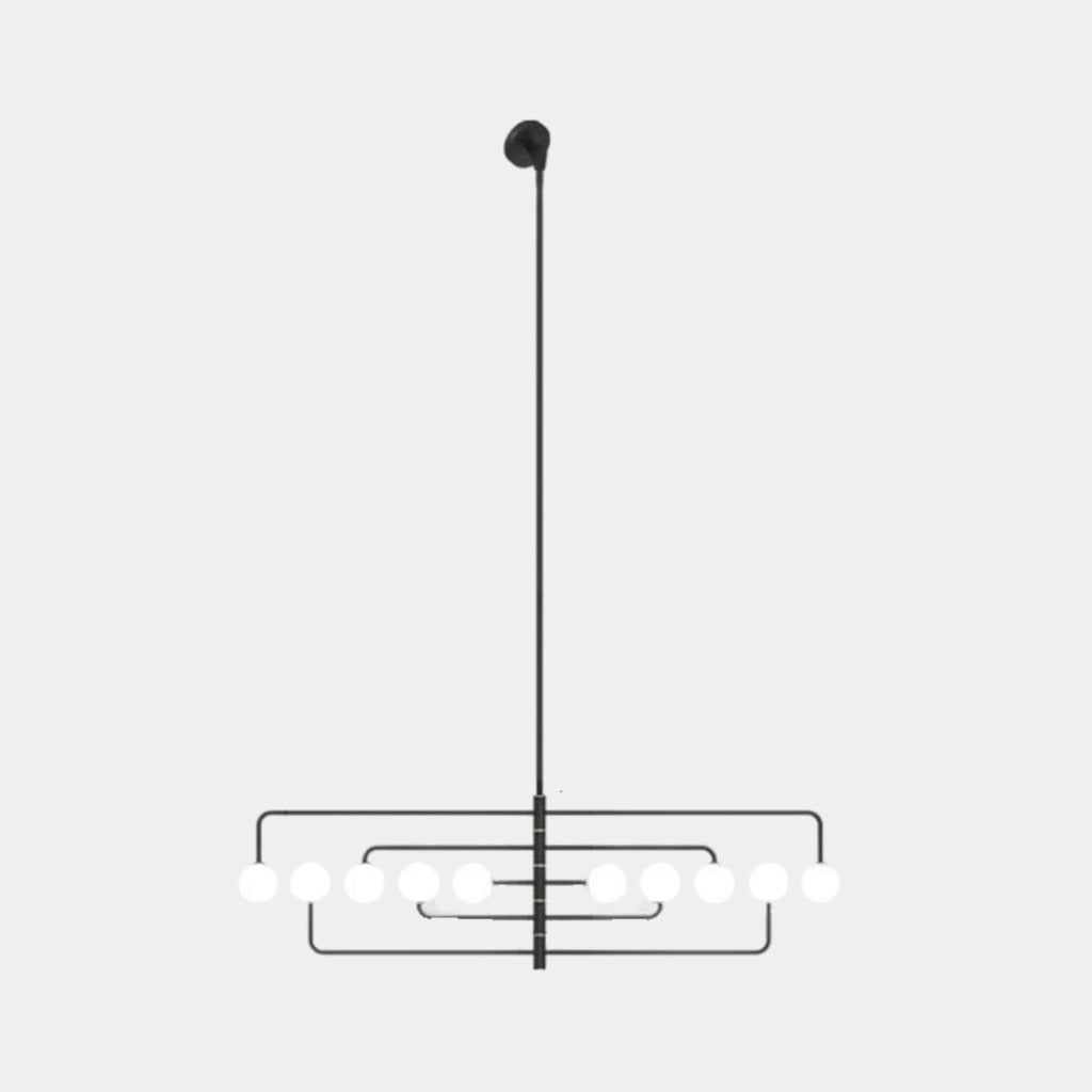 Lámpara de araña lineal de cristal para techo inclinado