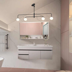 Chandelier Linear Glass Globe for Sloped Ceiling Bathroom