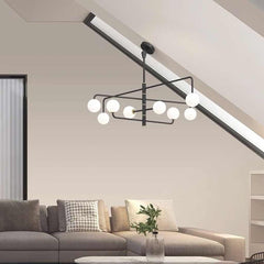 Chandelier Linear Glass Globe for Sloped Ceiling Living Room