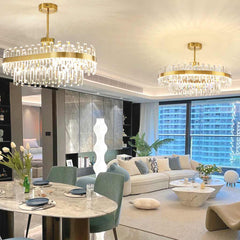 Chandelier Luxurious Crystal LED Gold Living Room