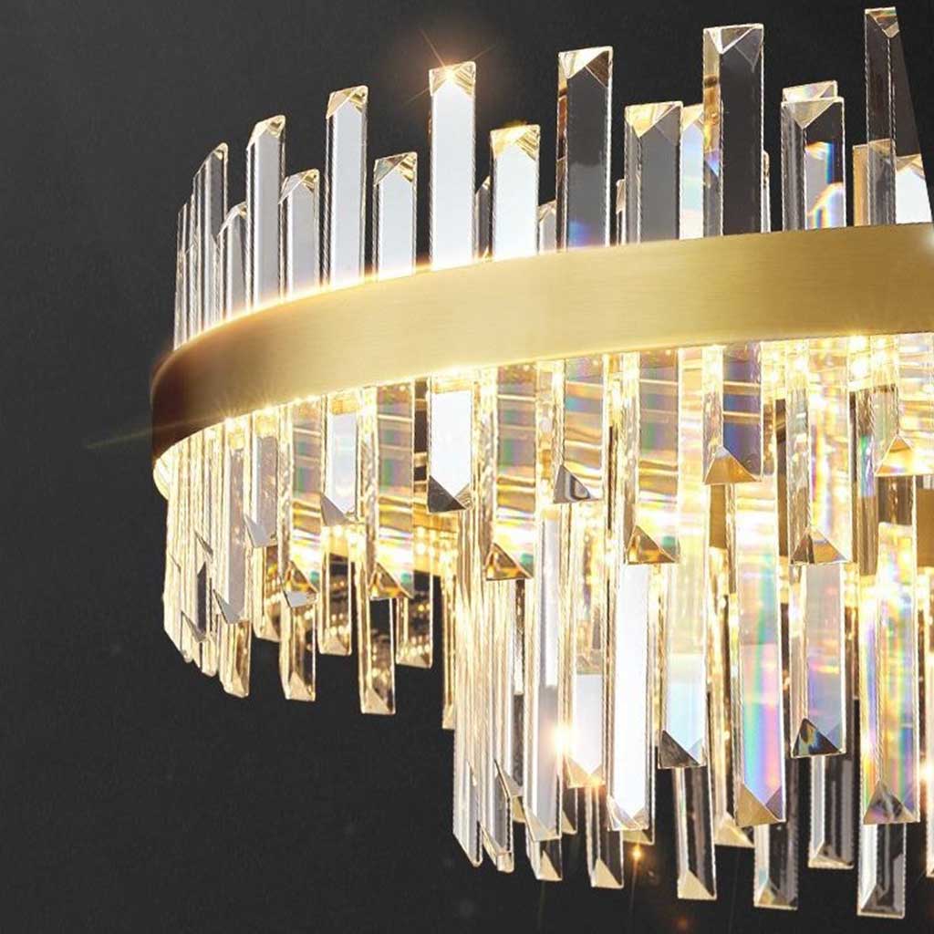 Luxurious Crystal Gold Round / Oval LED Chandelier | VAXLAMP