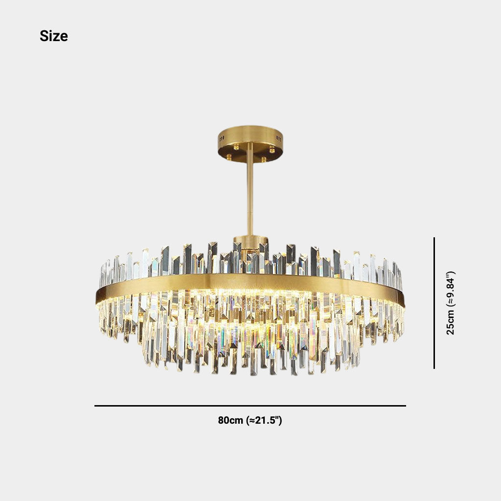 Chandelier Luxurious Crystal LED Gold-Round Size