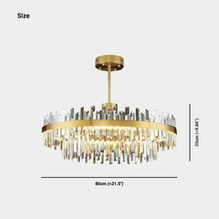 Chandelier Luxurious Crystal LED Gold-Round Size