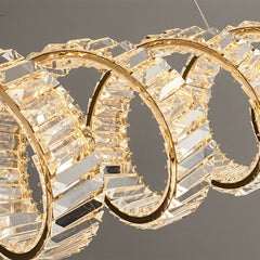 Chandelier Luxury Metal Crystal Wave Spiral LED, Gold
