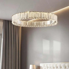 Chandelier Luxury Round Ring Crystal LED Bedroom