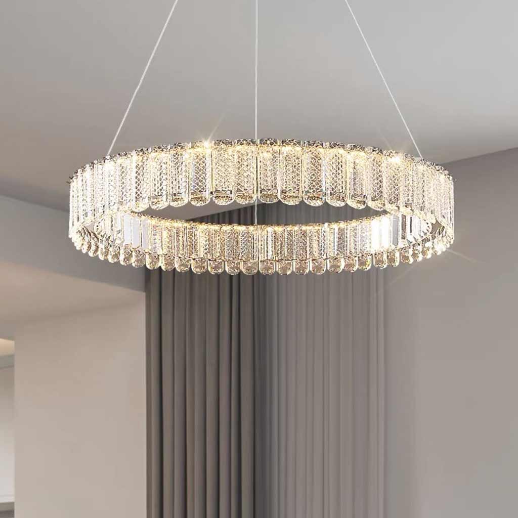 Chandelier Luxury Round Ring Crystal LED Room
