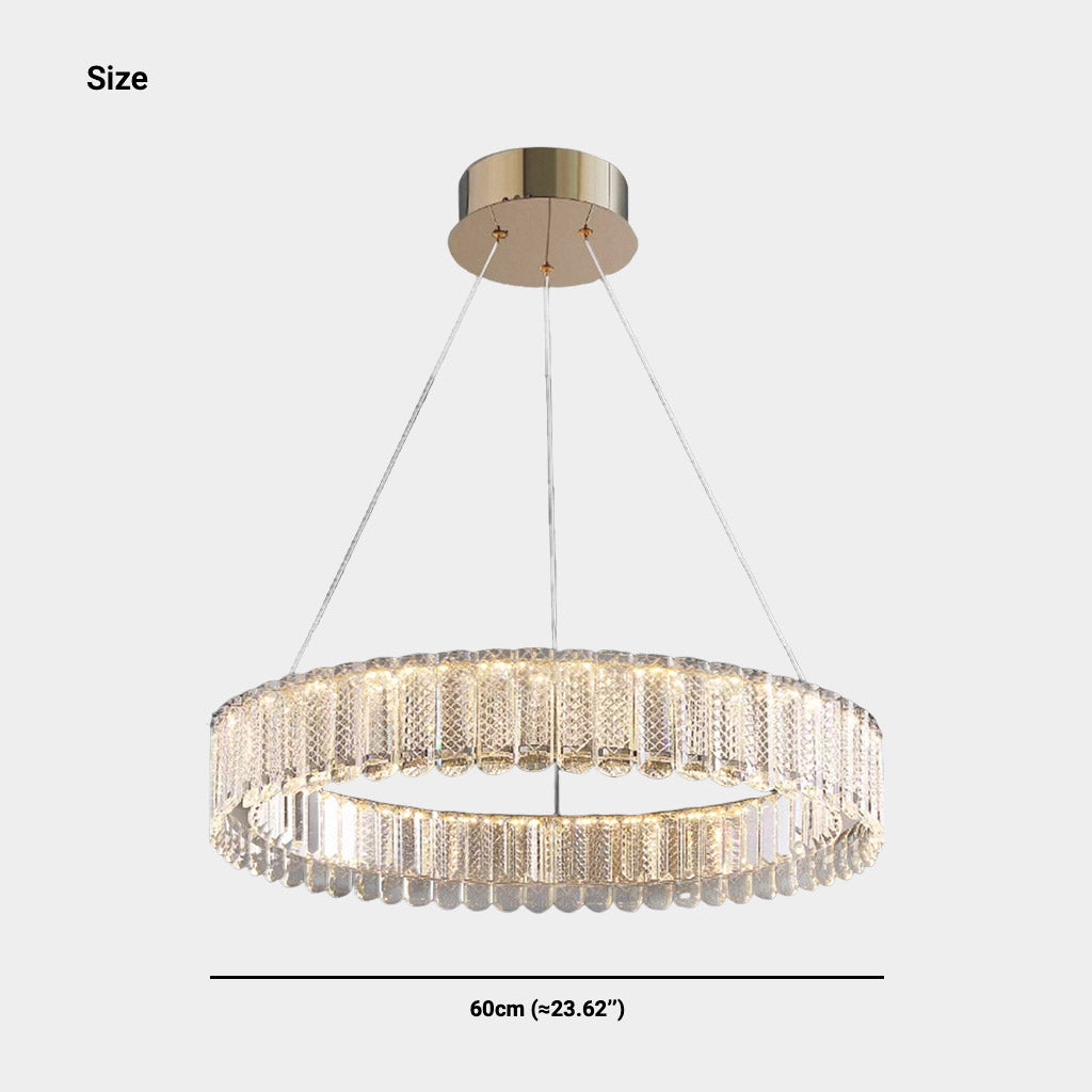 Chandelier Luxury Round Ring Crystal LED Size