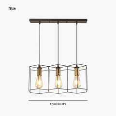 Chandelier Metal Frame 3 Heads Cylindrical Size