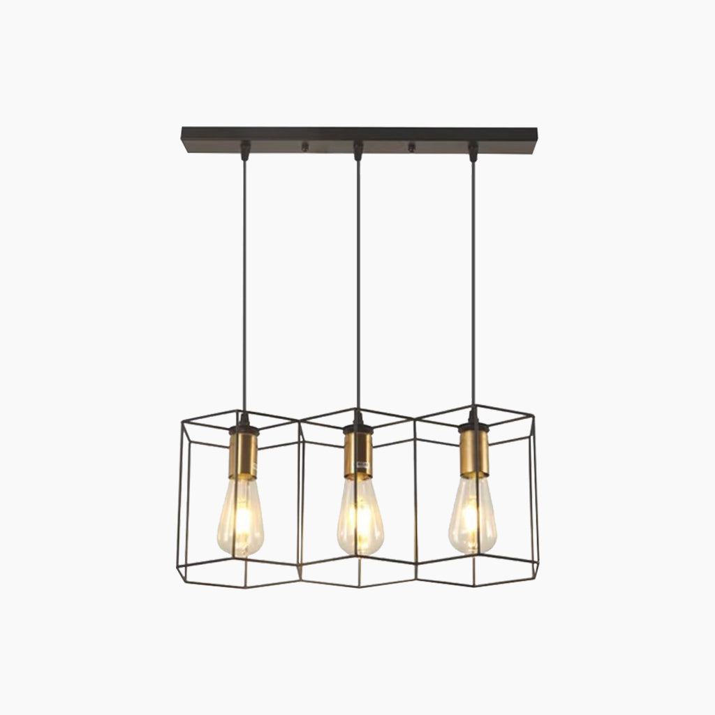 Chandelier Metal Frame 3 Heads Cylindrical