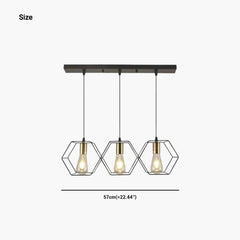 Chandelier Metal Frame 3 Heads Hexagonal Size