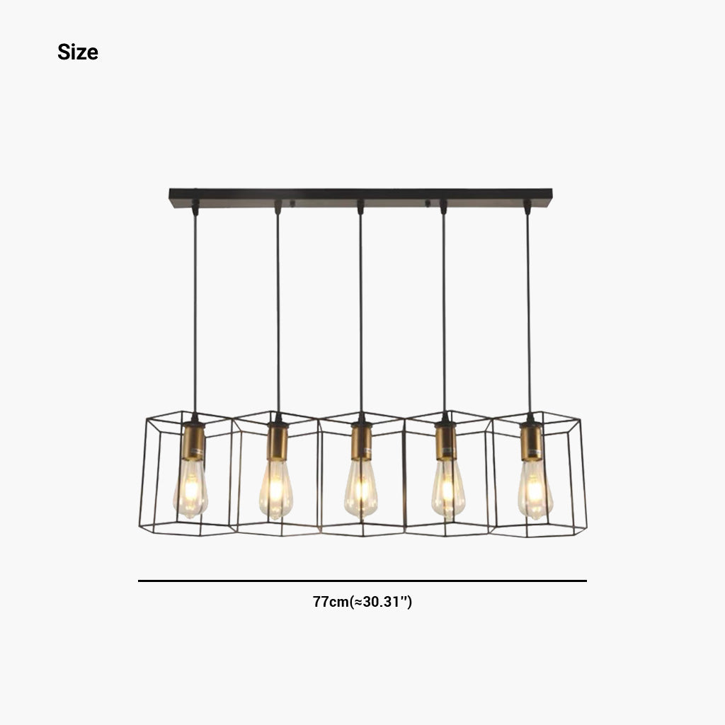 Chandelier Metal Frame 5 Heads Cylindrical Size
