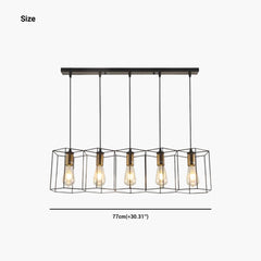 Chandelier Metal Frame 5 Heads Cylindrical Size