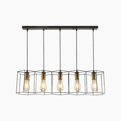 Chandelier Metal Frame 5 Heads Cylindrical