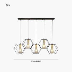 Chandelier Metal Frame 5 Heads Hexagonal Size
