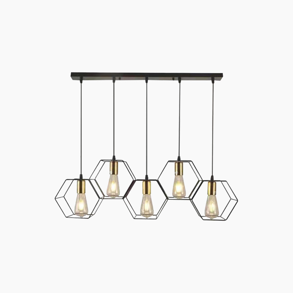 Chandelier Metal Frame 5 Heads Hexagonal