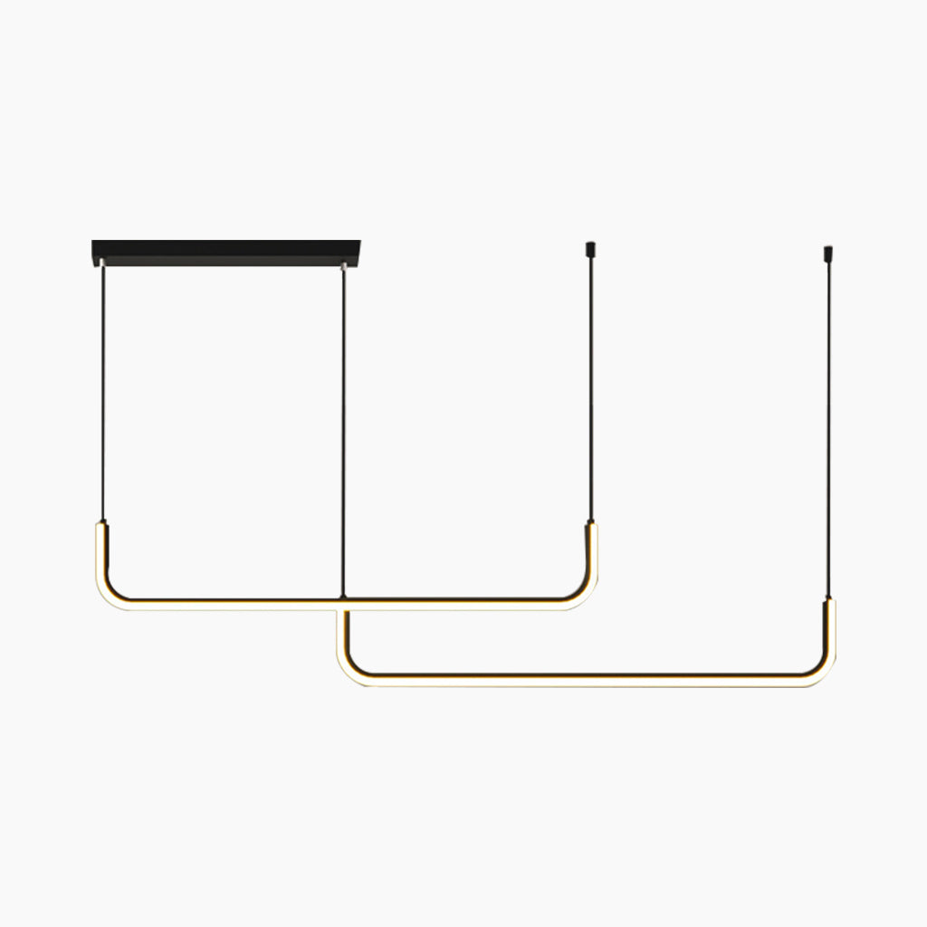 Chandelier Metal Linear LED Double Side Black