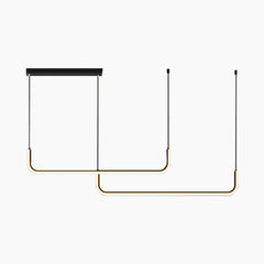 Chandelier Metal Linear LED Double Side Black